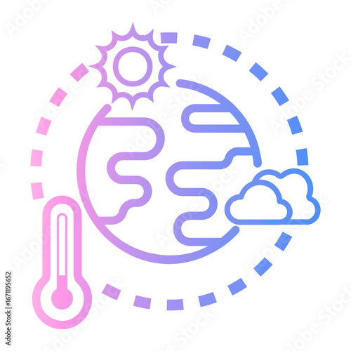 climate change Line Gradient Icon