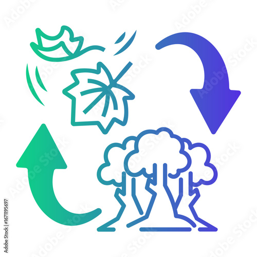 climate change Line Gradient Icon