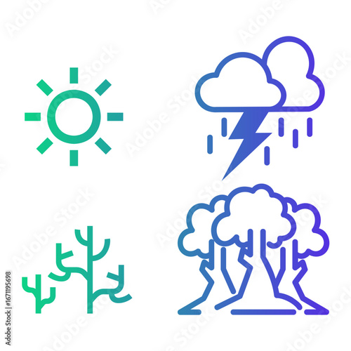 climate change Line Gradient Icon