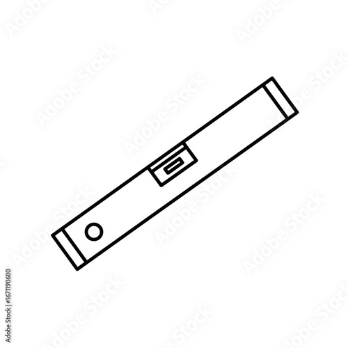 A minimalist line art icon depicting a spirit level, an indispensable precision tool for accurate leveling in construction and DIY projects.