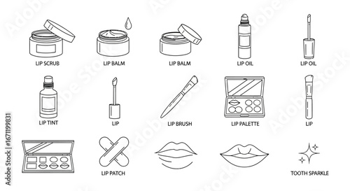 Outlined Beauty Products and Lip Care Essentials