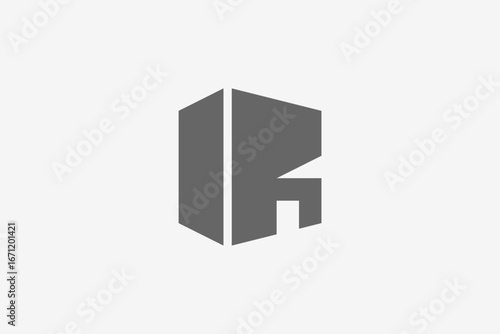 Letter R building silhouette logo