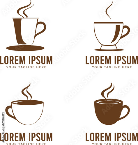 Coffee Cup Logo Vector | Hot Drink Silhouettes and Design Icons