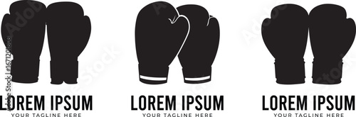Boxing Gloves Vector Logo Set | Sports Equipment Silhouettes
