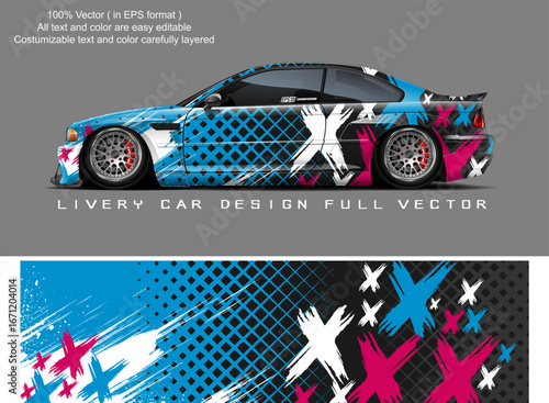 car livery graphic vector. abstract grunge background design for vehicle vinyl wrap and car branding