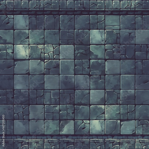 Retro Video Game Dungeon Floor and Wall Tile Set, Vintage Style Gaming Texture, Asset, Interior or Exterior Level Design World Building Pixel Art