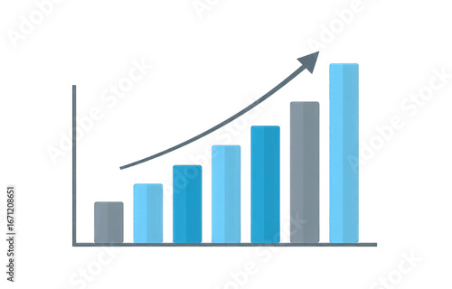 Free Download A graphic of ascending bar graph with upward trend arrow - GFXLoad
