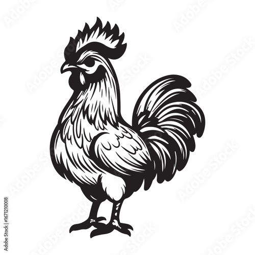 vector illustration of a rooster