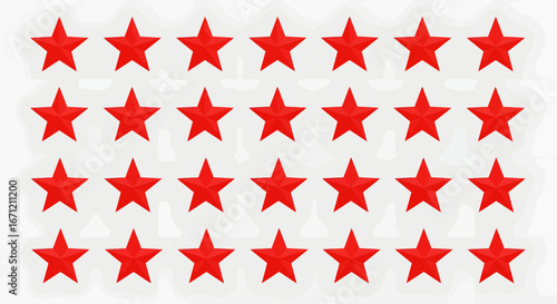 Dynamic pattern of vibrant red stars creating a visually striking and energetic festive celebration backdrop