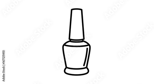 Simple Nail Polish Bottle Outline Illustration