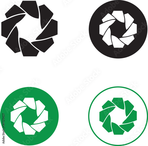 Camera Shutter Icon Set – Photography Aperture Vector Symbols