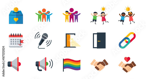 Colorful Vector Icons Representing Diverse Concepts and Ideas