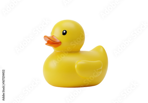 Photography Isolated Rubber Duck Toy, a nostalgic bath time plaything for children and babies