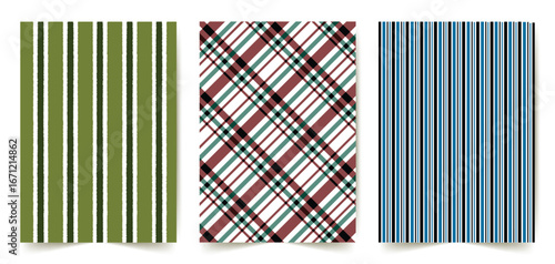 A bold and clean line geometric vertical parallel stripes diagonal pattern on white background versatile texture for textile, digital wallpaper and holiday themes. Fashion print design. Tartan texture