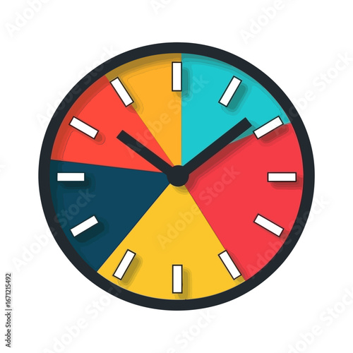 Free Download This vibrant vector icon of a clock with a colorful segmented face is great for websites or blogs about time, productivity, scheduling, or diversity.

 - GFXLoad