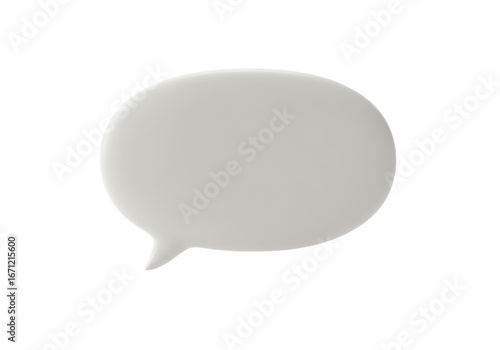 Isolated speech bubble or thought cloud, gray tone, cartoon shape, communication, expression