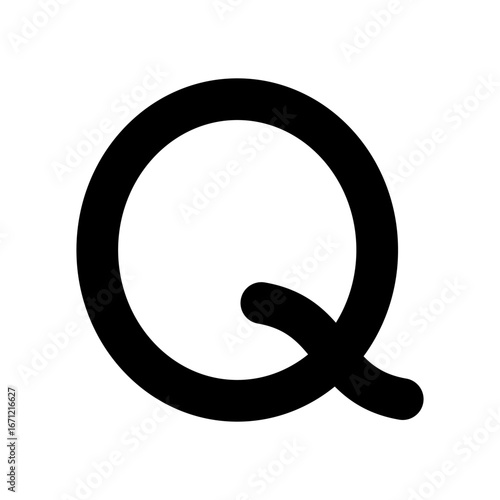 アルファベットのQのアイコンイラスト