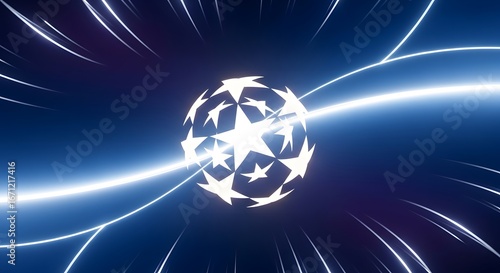UEFA Champions League Logo: Dynamic Starry Sphere