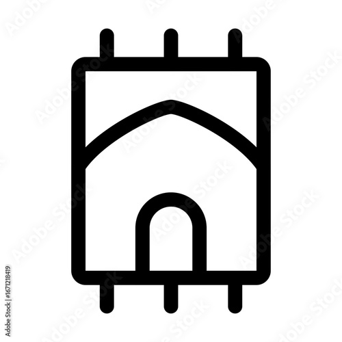 Prayer mat Outline Icon Vector