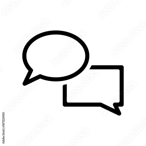 シンプルな会話の吹き出しのアイコンイラスト