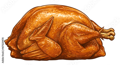 Deliciously Roasted Golden Brown Turkey Isolated on Transparent Background for Festive Meals