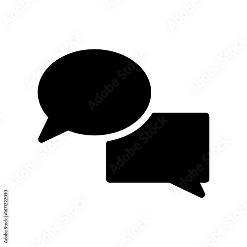 シンプルな会話の吹き出しのアイコンイラスト