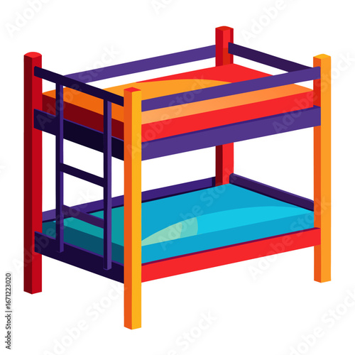 Minimalist clean design of a bunk bed in color