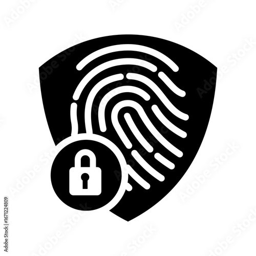 Biometric Encription Icon Vector Illustration Glyph Version