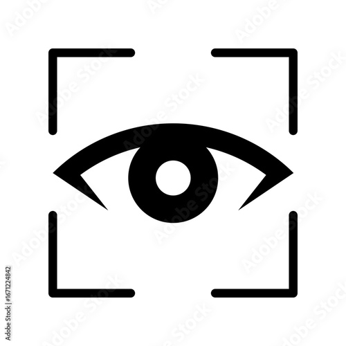 Eye Scanning Icon Vector Illustration Glyph Version