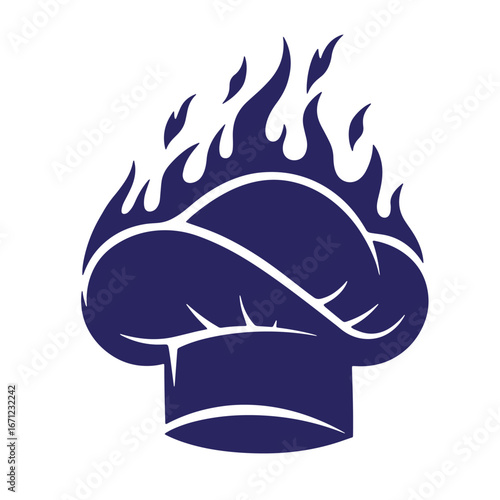 Fiery chef's hat symbolizing passionate cooking and culinary excellence