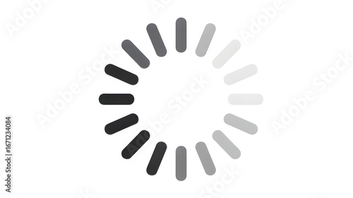 Spinning loading indicator wheel with gradient segments for web