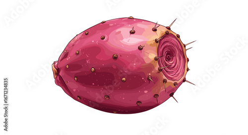 Vibrant Prickly Pear Fruit Freshness Exotic Healthy Food Ingredient Isolated on Transparent Background