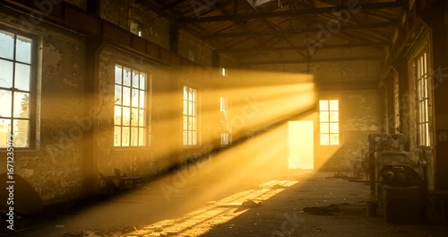 Wallpaper Mural Sunlight Streaming Through Abandoned Warehouse Windows Torontodigital.ca