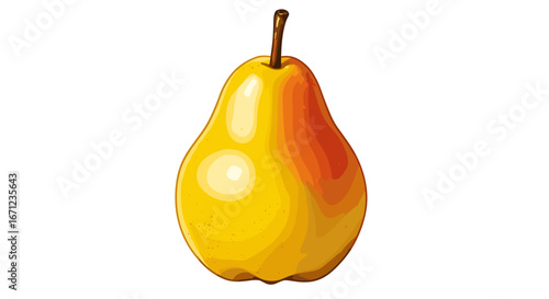 Juicy Ripe Golden Pear Fruit Healthy Food Isolated on Transparent Background for Culinary and Nutrition