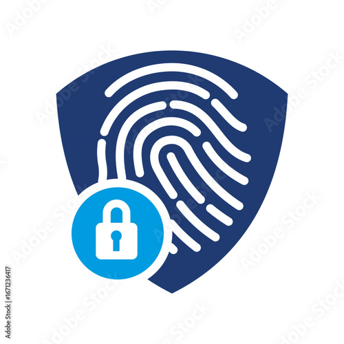 Biometric Encription Icon Vector Illustration Blue Version