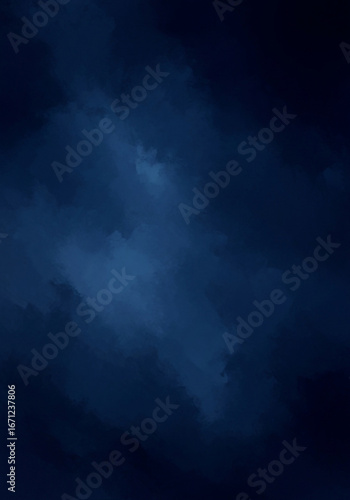 Abstract dark blue smoky cloud texture background with light ethereal wisps