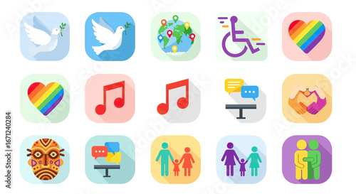 Collection of Social Awareness and Inclusivity Icons
