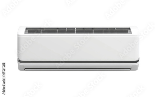 Modern white air conditioner unit isolated on transparent background