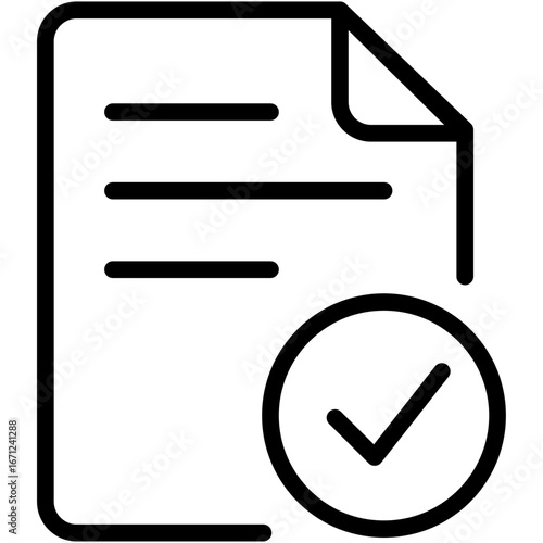 Verified Document Line Icon of Online Voting and Civic Tech Line Icon Set