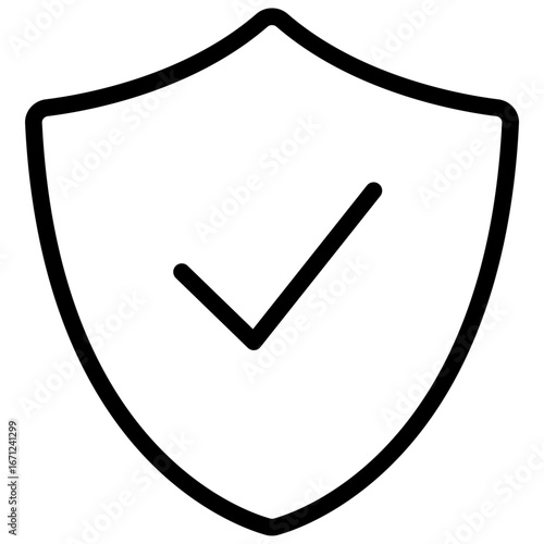 Voting Security Shield Line Icon of Online Voting and Civic Tech Line Icon Set