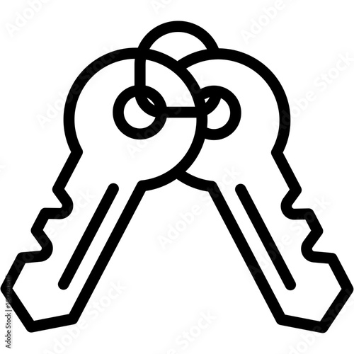 House Line Icon of Co-living and Shared Housing Solutions Line Icon Set