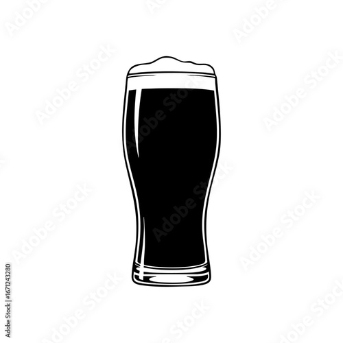 Beer mug silhouette vector illustration isolated on white background