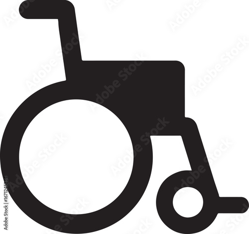 Wheelchair silhouette vector EPS, mobility aid design for accessibility and healthcare projects.
