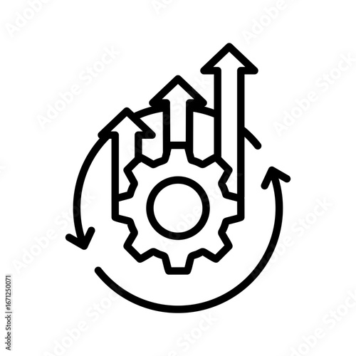 Continuous Improvement Icon Vector Illustration Line Version