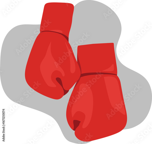 A pair of shiny red boxing gloves