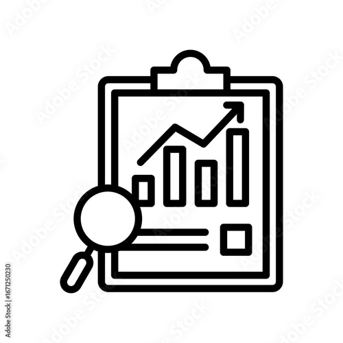 Analysis Icon Vector Illustration Line Version