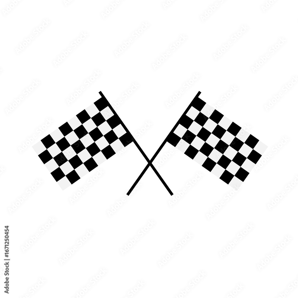 Fototapeta premium Rally Racing Checkered Flags Illustration Isolated