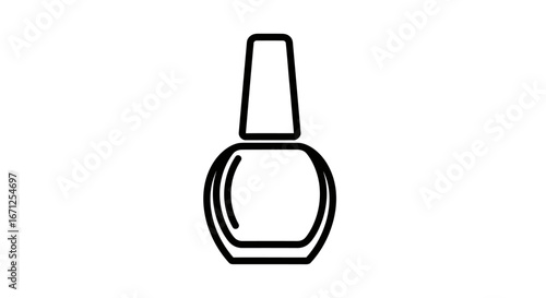 Black Outline Nail Polish Bottle Icon