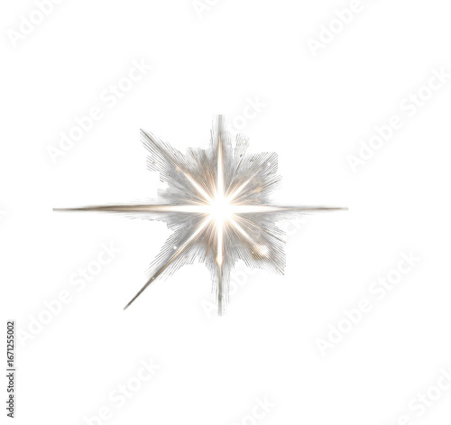 Bright starburst effect on black