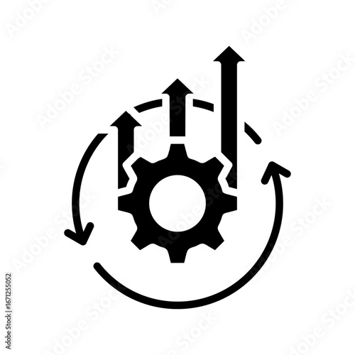 Continuous Improvement Icon Vector Illustration Glyph Version